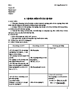 Giáo án môn Đại số 6 - Tiết 1 đến tiết 3
